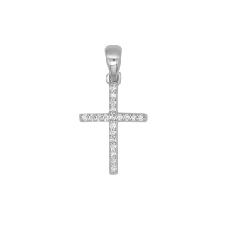 cross pendant zirconia and silver