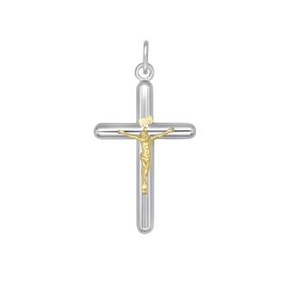 CRUCIFIJO COLGANTE - PLATA BICOLOR