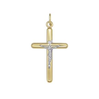 Bicolor silver crucifix pendant