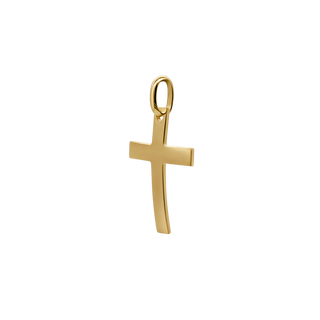 Curved cross pendant gold