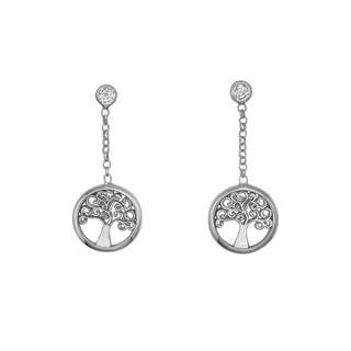 Dangling tree of life earrings silver