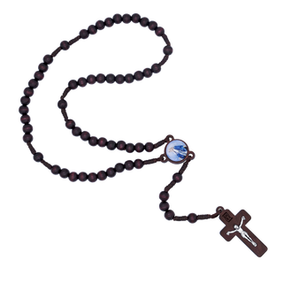 Dark wood rosary with a crucifix pendant 
