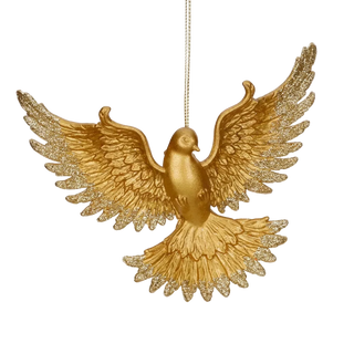 Dove Christmas ornament in golden color