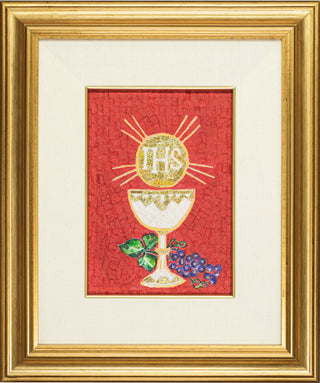 first communion chalice red mosaic