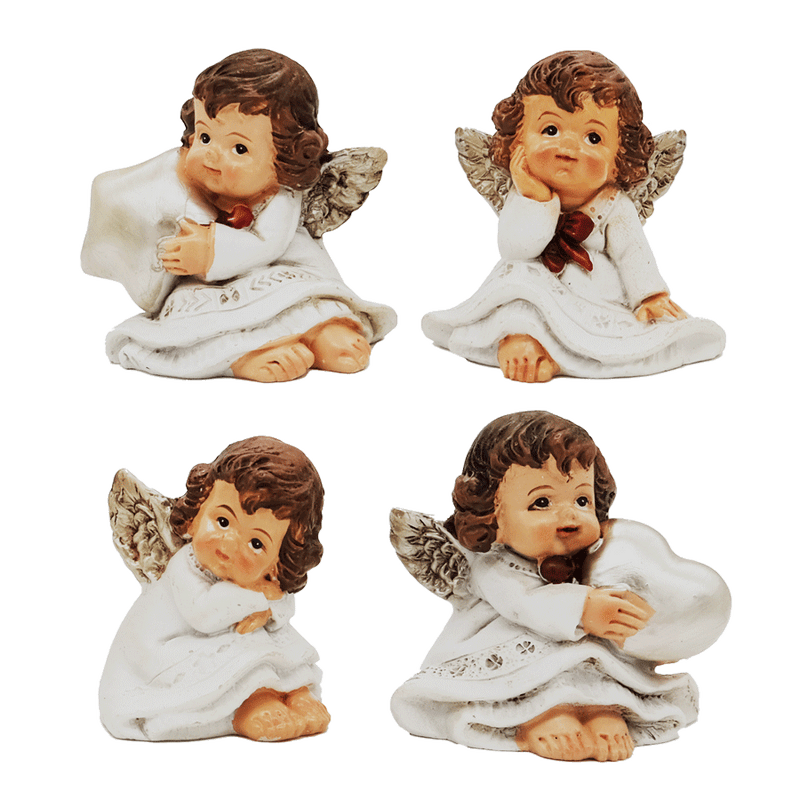 set of 4 angel in resin