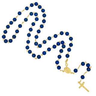 Lapis Lazuli rosary beads with 18k gold