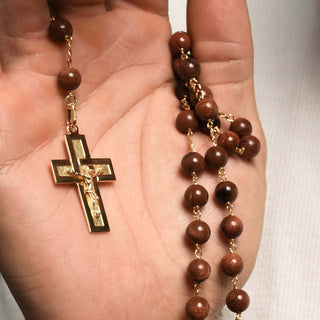 goldstone rosary vermil silver