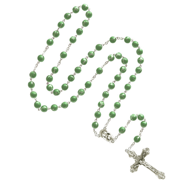 Green glass beads rosary