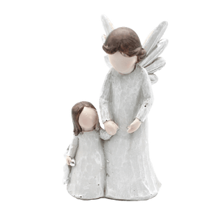 guardian angel with girl resin statue