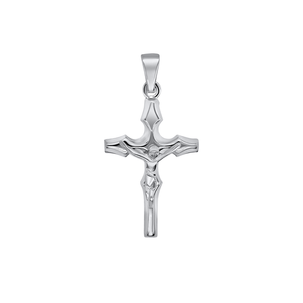 Hollow silver crucifix pendant