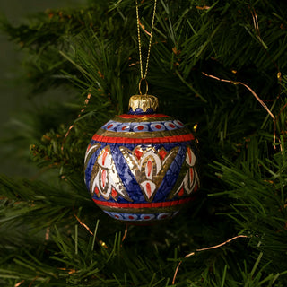 holy family blue christmas bauble back