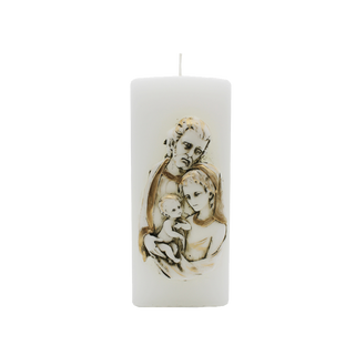 Holy Family religious candle