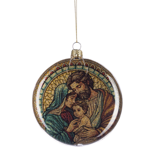 Decorative ornament with the religious scene of the Holy Family