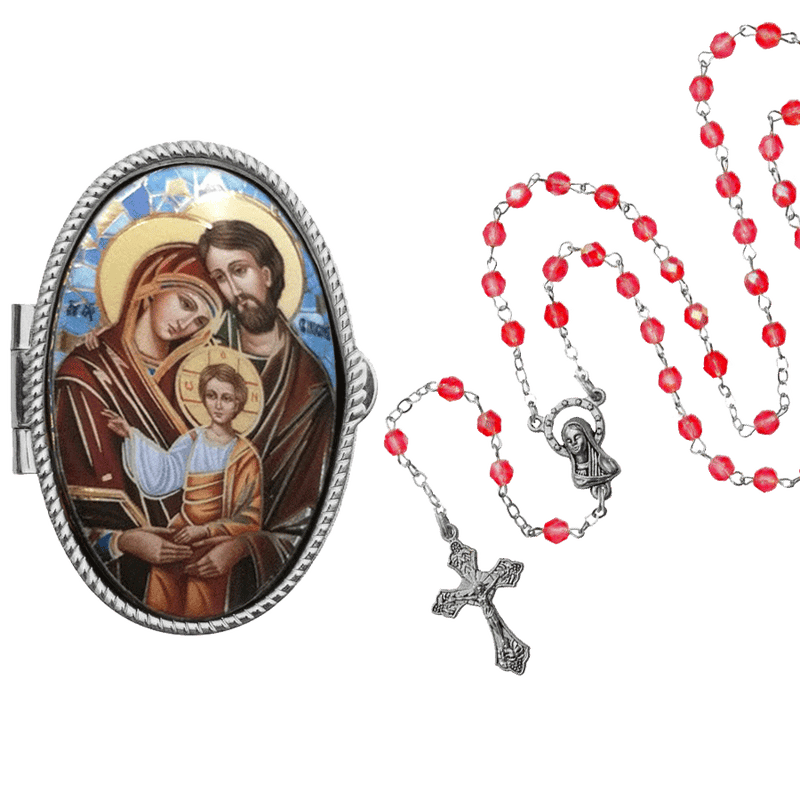 holy family rosary box 