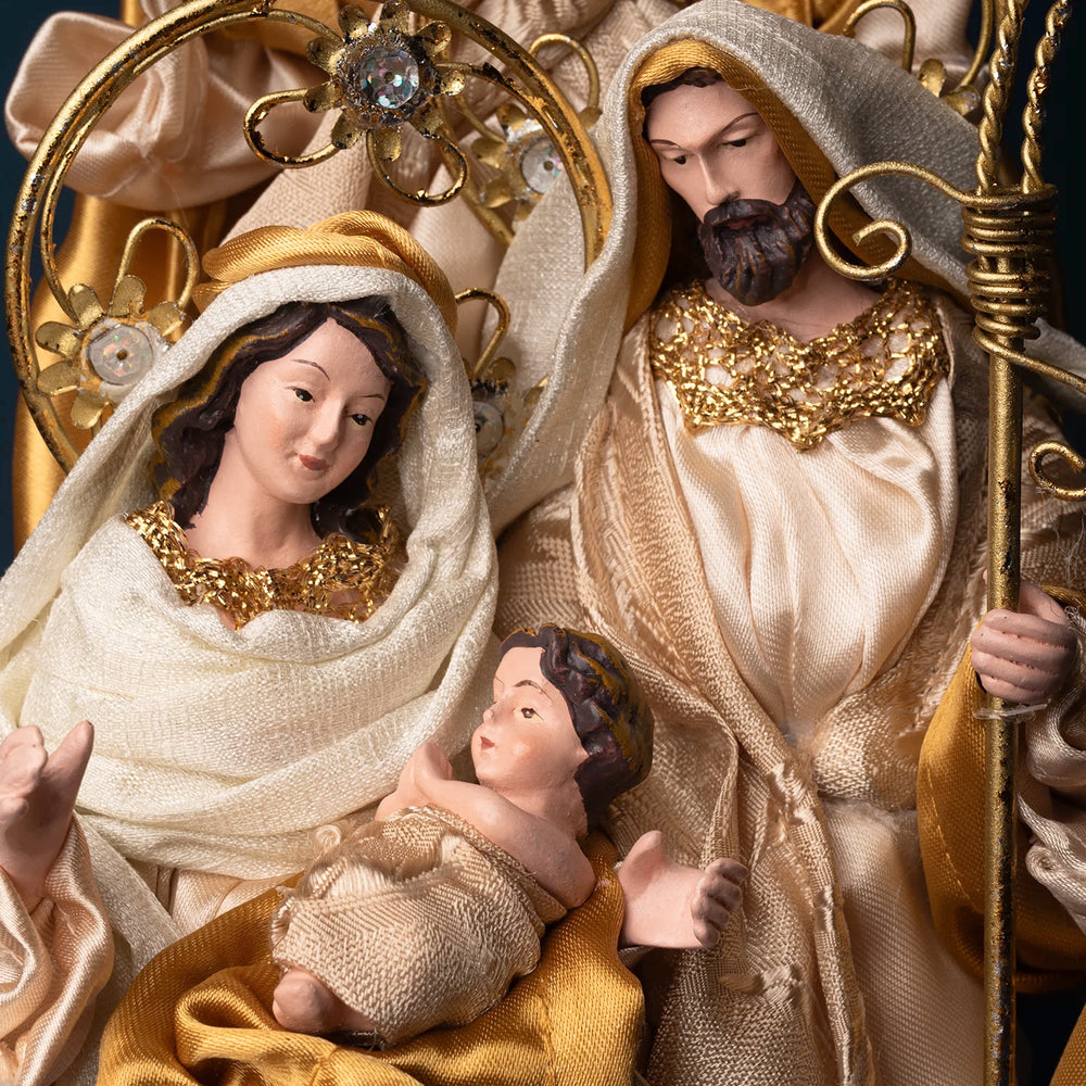 Holy Family with Angel Christmas Statue 