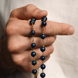 Lapis Lazuli vermeil silver rosary