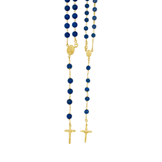Lapis Lazuli rosary beads with 18k gold