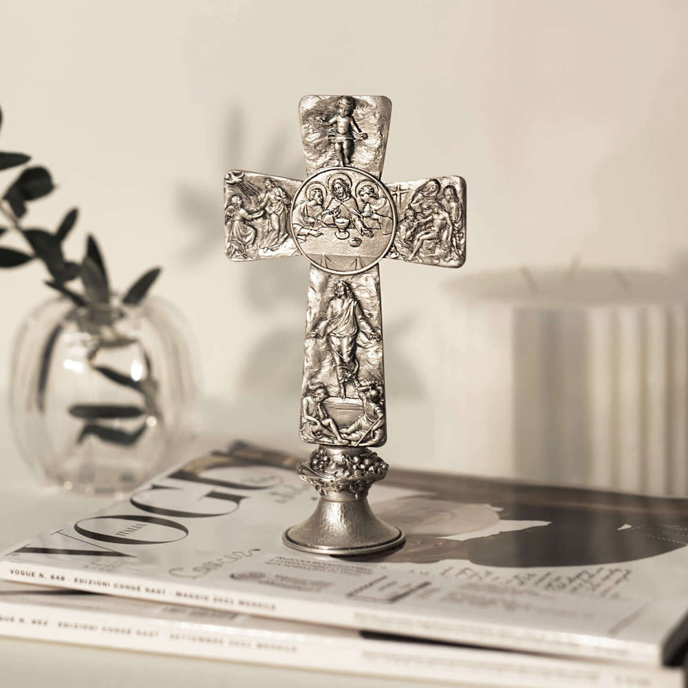 life of jesus silver standing crucifix