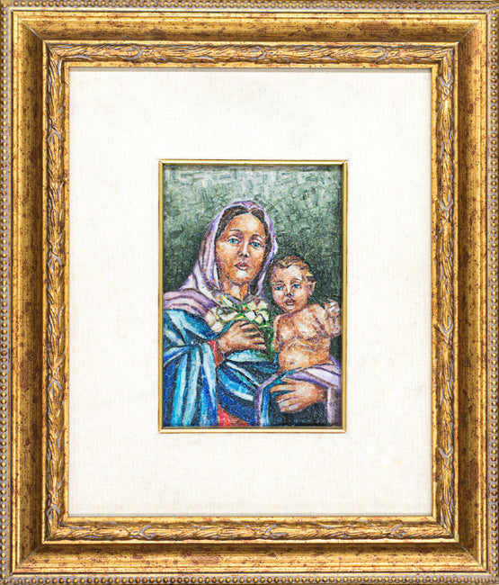 madonna infant jesus portrait mosaic