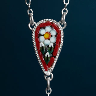 Micromosaic rosary in metal