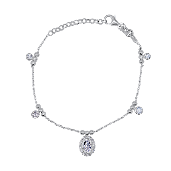 Miraculous medal and zirconia christian bracelet
