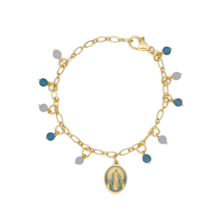 Miraculous Medal beaded bracelet in Golden Brass
