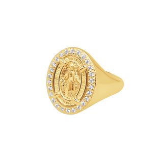 MIRACULOUS MEDAL - RING - GOLDEN SILVER