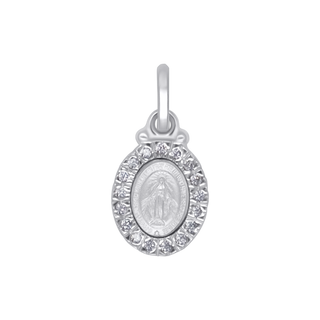 Miraculous medal with zirconia in silver 