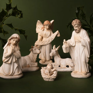 Nativity figurines set in resin