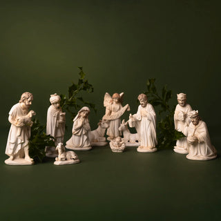 Nativity figurines set in resin