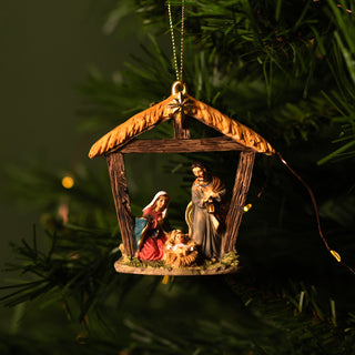 Resin nativity christmas ornament