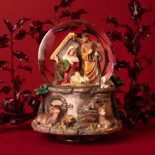 Musical Snow Globe with Nativity Set