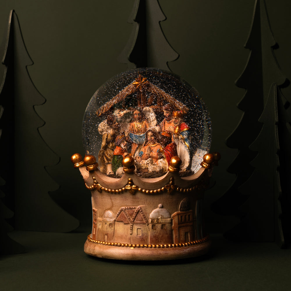 Nativity Scene Musical Snow Globe