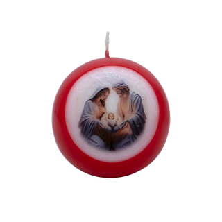 Nativity scene red candle
