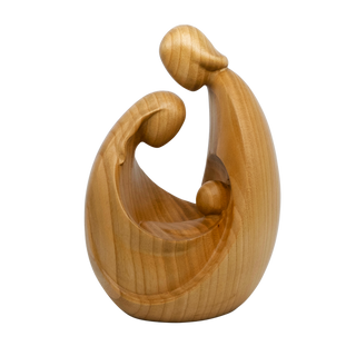 Wooden sculpture of the holy family figure