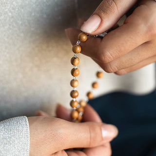 Olive wood rosary bead