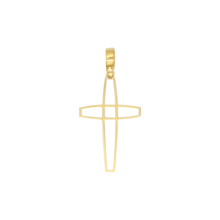 golden silver open cross pendant