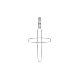open cross pendant in sterling silver