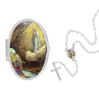 our lady of lourdes rosary box