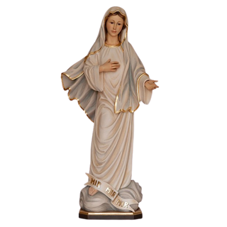 Our lady of medjugorje wooden statue