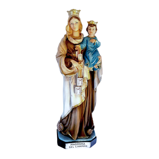 Our Lady of Mount Carmel hand-painted resin statue