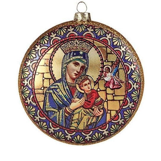 OUR LADY OF PERPETUAL HELP - CHRISTMAS TREE DECORATION - GLASS