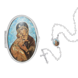 Rosary box depicting Our Lady of Perpetual Help.