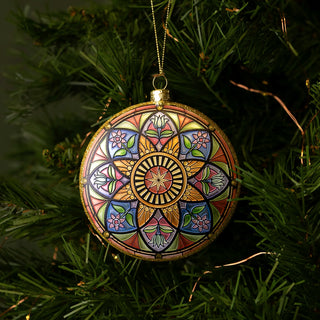 Mary with Baby Jesus Christmas ornament in glass back