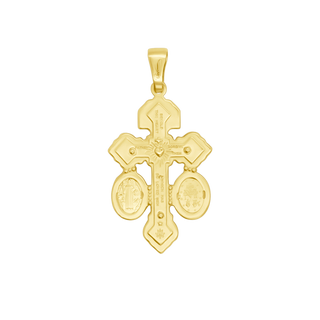 Pardon crucifix gold pendant in 18k obverse
