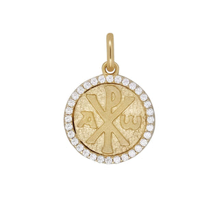 18k Gold Christogram Pendant