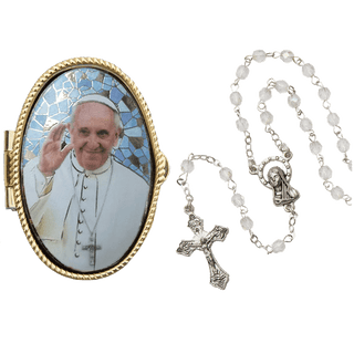 Rosario Papa Francesco con Grani in Legno Rosario Papa Francesco con Grani in Legno