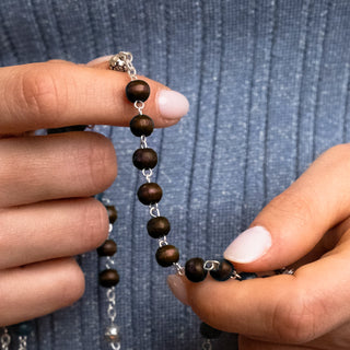 Pope Francis rosary with wooden beads