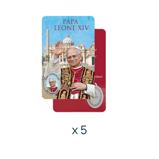 Set of 5 Laminated prayer cards of Pope Leo XIV