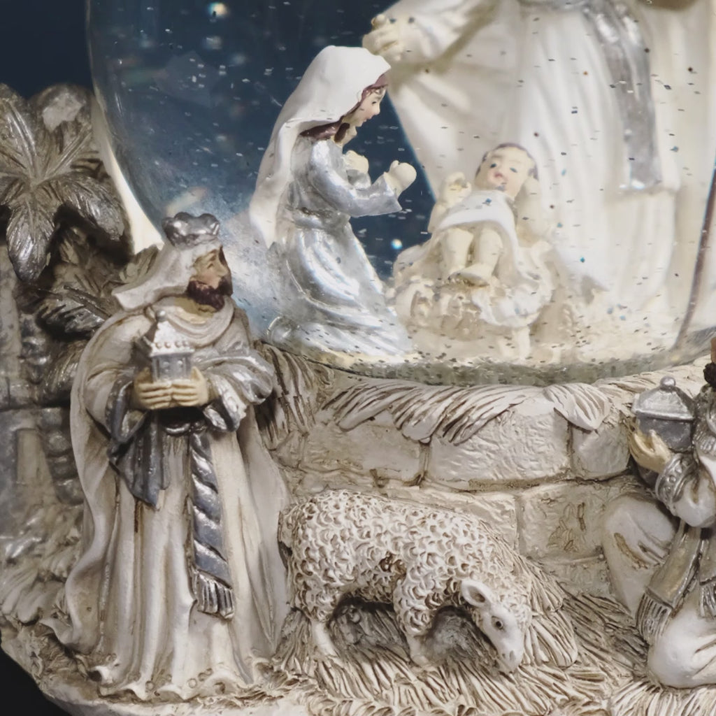 Nativity Scene Musical Snow Globe